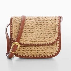NWT ~ MANGO Natural Fiber Crossbody Bag